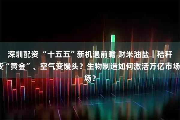 深圳配资 “十五五”新机遇前瞻 财米油盐｜秸秆变“黄金”、空气变馒头？生物制造如何激活万亿市场？