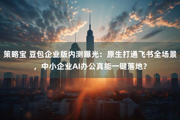 策略宝 豆包企业版内测曝光：原生打通飞书全场景，中小企业AI办公真能一键落地？